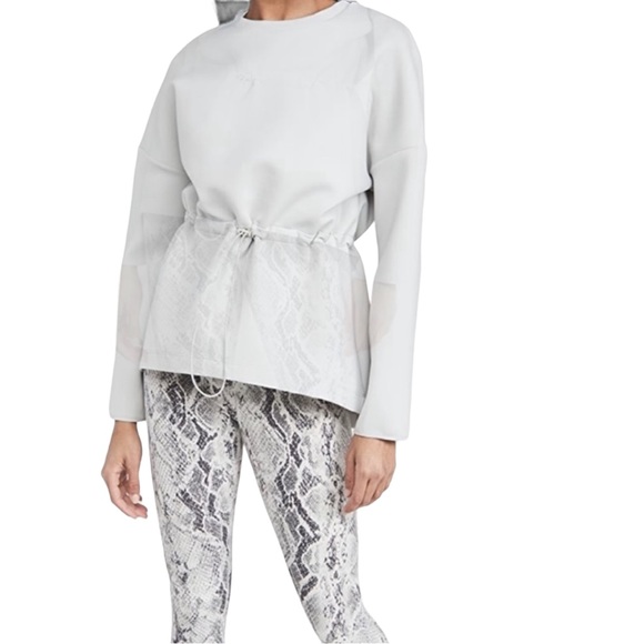 Sweaty Betty Scuba Drawstring Neoprene Gray Sweatshirt - XXL - Picture 3 of 11